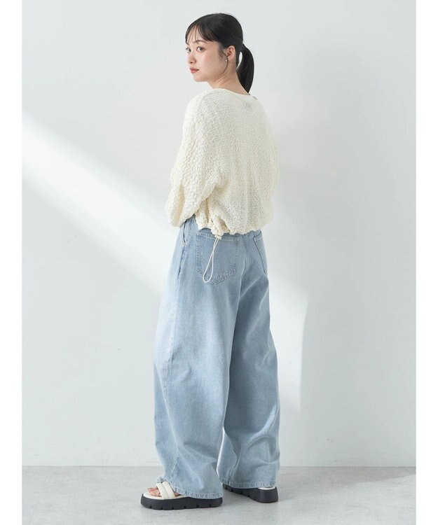 earth music&ecology ぽこぽこドロストカーディガン Ivory