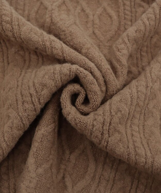 Tiaclasse 【洗える】大人華やかなアラン柄ニットカーディガン キャメル