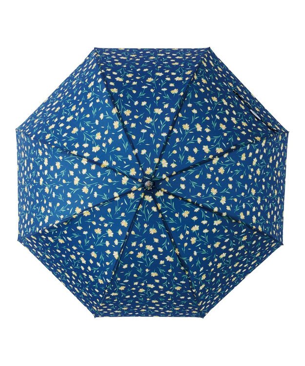 MOONBAT estaa 【耐風】長傘 ダンシングフラワー UV ネイビーブルー