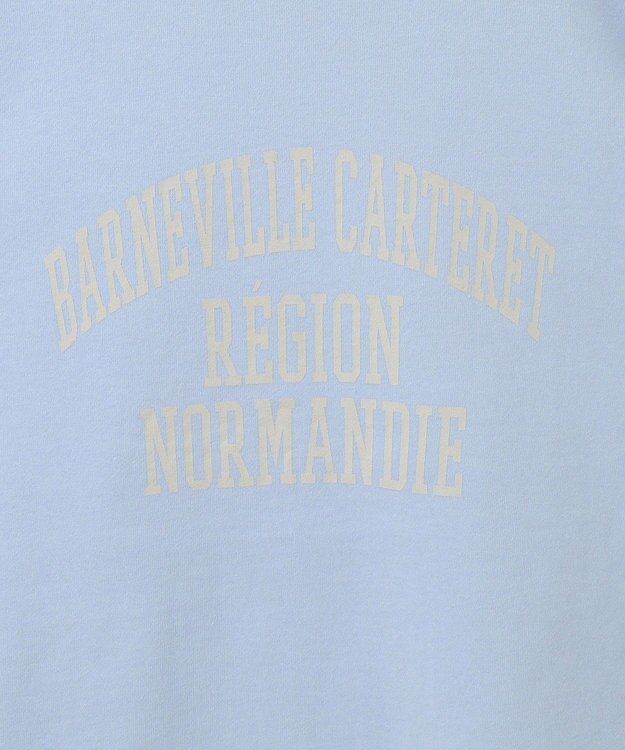 Green Parks 裏起毛配色ステッチロゴチュニック Light Blue