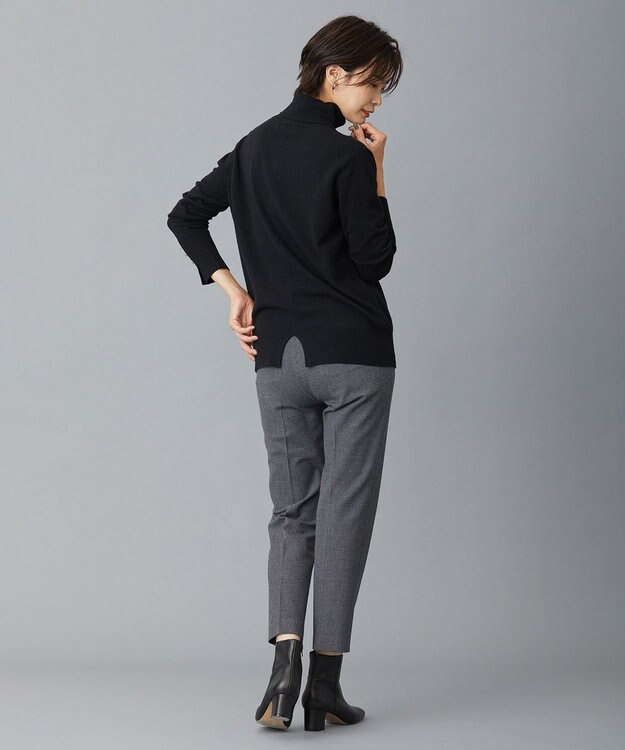 J.PRESS LADIES 【洗える】チェルビックチェック テーパード パンツ グレー系3