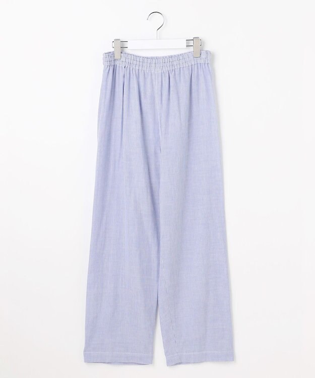 自由区 【WEB限定】オーガニックコットンパジャマ ブルーストライプ×イエロー