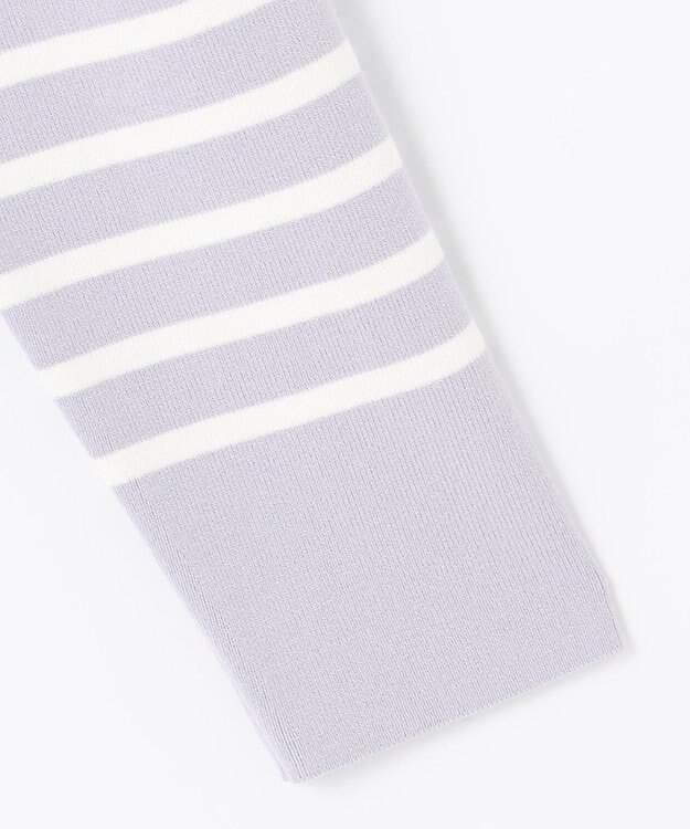 J.PRESS LADIES 【洗える】KATE パネルボーダー ボートネック ニット ふじ色系1