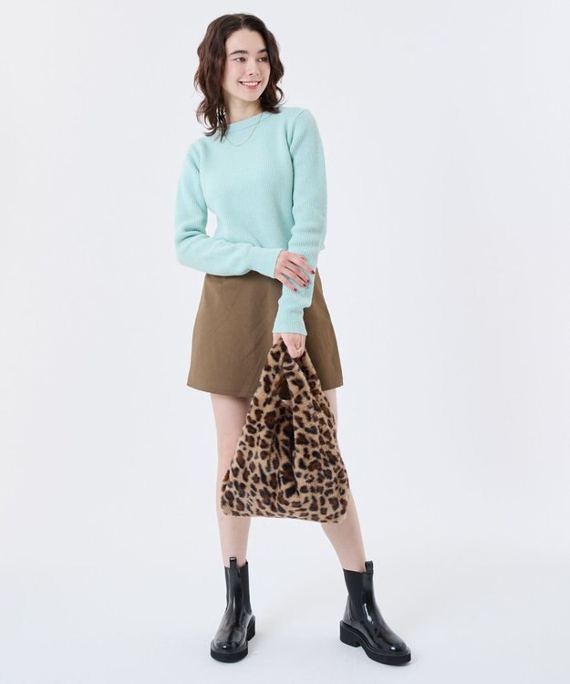 LeSportsac FUR SHOULDER TOTE/レオパードフラッフィーファー レオパードフラッフィーファー