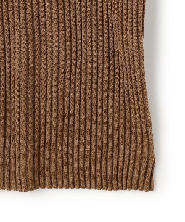 uncrave シアーストライプニット タートルトップス キャメル