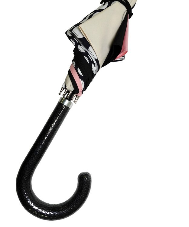 +RING レディース向け プラスリング 長傘 60cm BLK/PNK T1348 黒