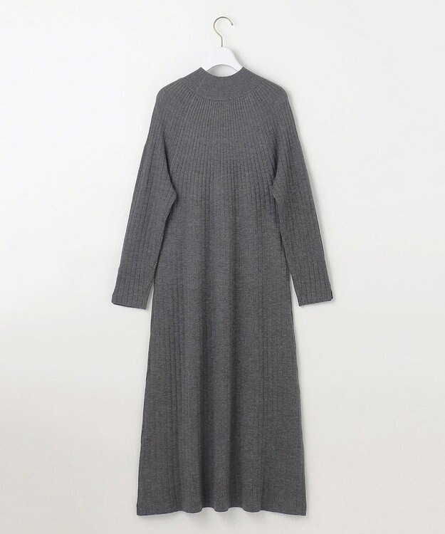 ANY SIS S 【洗える】求心リブニット ワンピース チャコール