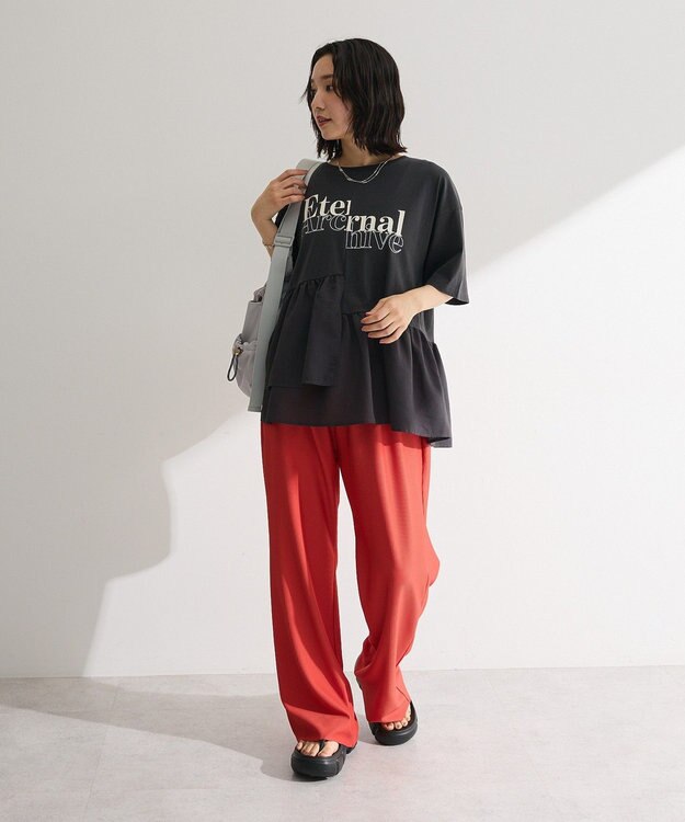 Green Parks アソート柄ドッキングプルオーバー Charcoal Gray