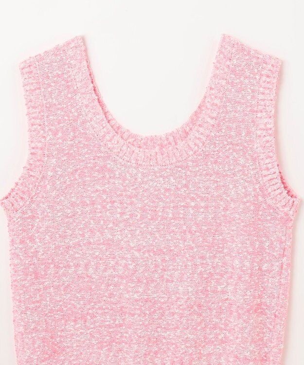 GRACE CONTINENTAL ネップツイードニットノースリーブ ピンク