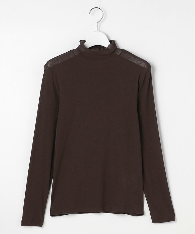 J.PRESS LADIES 【WEB限定】シアーストレッチフライス メローネック シアー カットソー 【WEB限定】ダークブラウン系