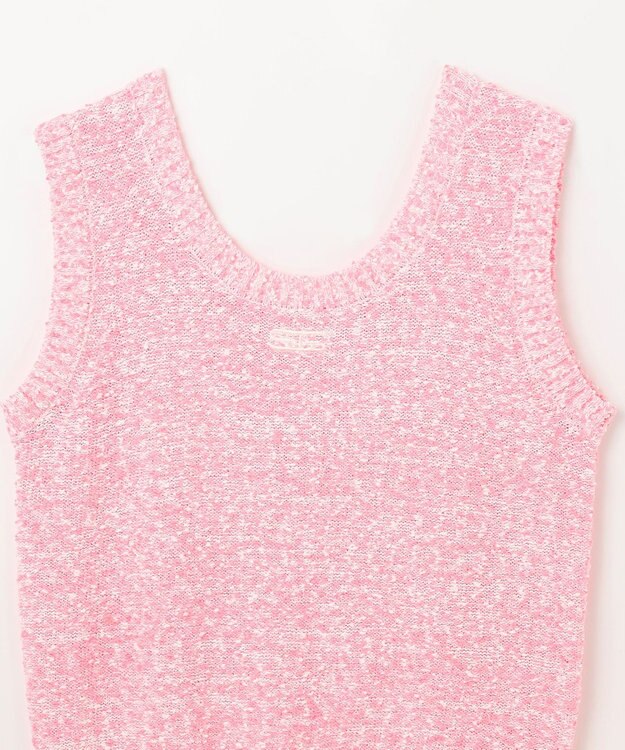 GRACE CONTINENTAL ネップツイードニットノースリーブ ピンク