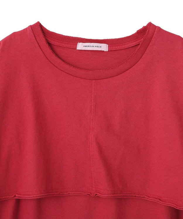 AMERICAN HOLIC レイヤード風加工Ｔシャツ Red