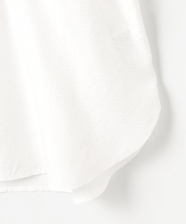 J.PRESS LADIES S 【洗える】アセVisシャドーギンガム シャーリング ブラウス ホワイト系