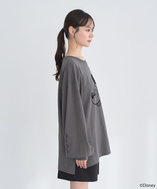 earth music&ecology 【予約】【綿100％】Disney/アソートプリントロンTEE チャコールグレー