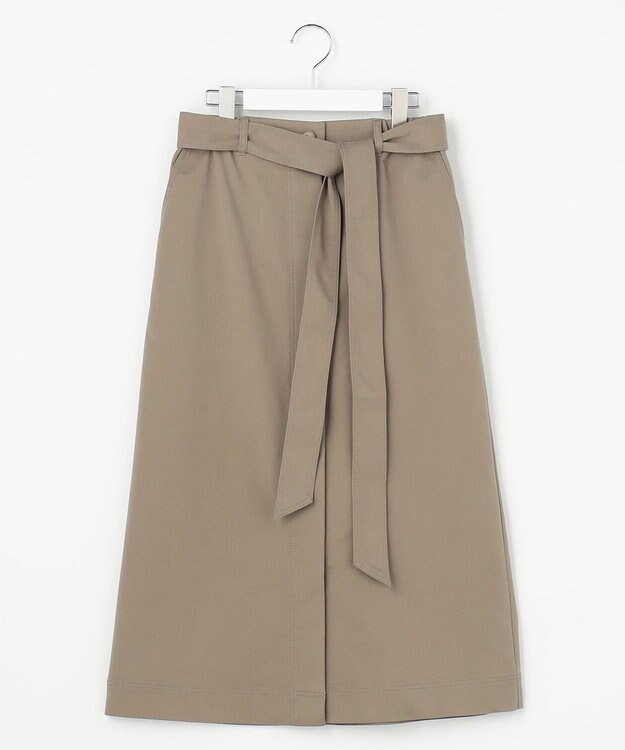 自由区 S 【カタログ掲載】ブラッシュドコットンサテンナロー スカート カーキ