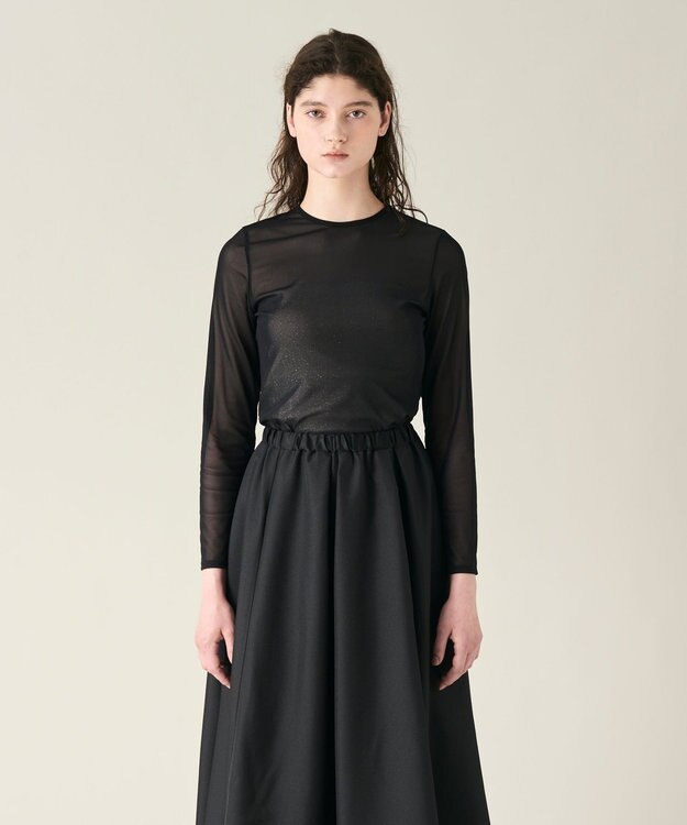 GRACE CONTINENTAL チュールシアートップ ブラック