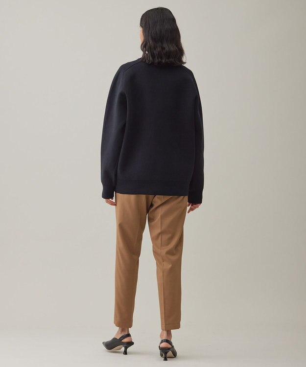 UNFILO MENS 【新色追加】スウェットライク クルーニット [24年秋冬商品] ブラック