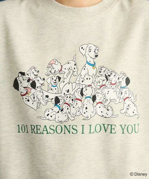 Green Parks １０１匹わんちゃん／プリント裏毛スウェット Oatmeal