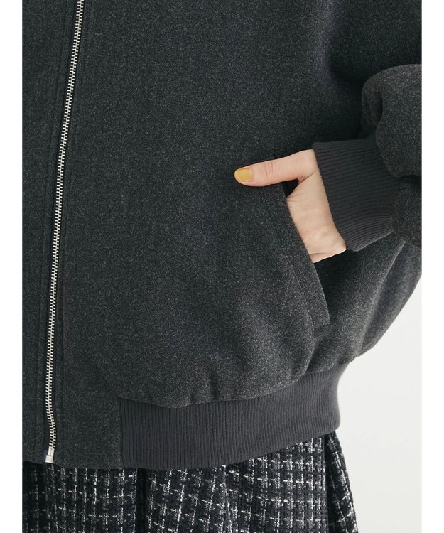 Green Parks ・ＥＬＥＮＣＡＲＥ　ＤＵＥ　ウールライクブルゾン Charcoal Gray