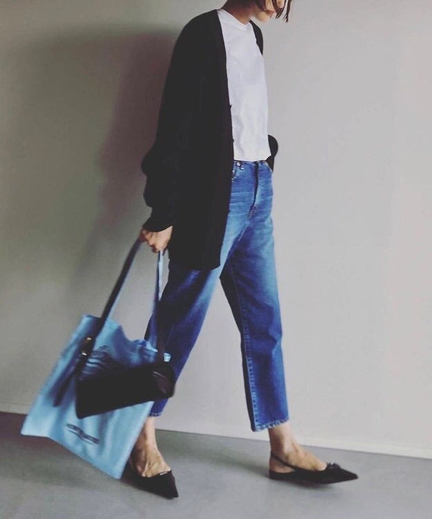 woadblue ＜坪田あさみさんコラボ＞サルエルデニムパンツ MIDBLUE