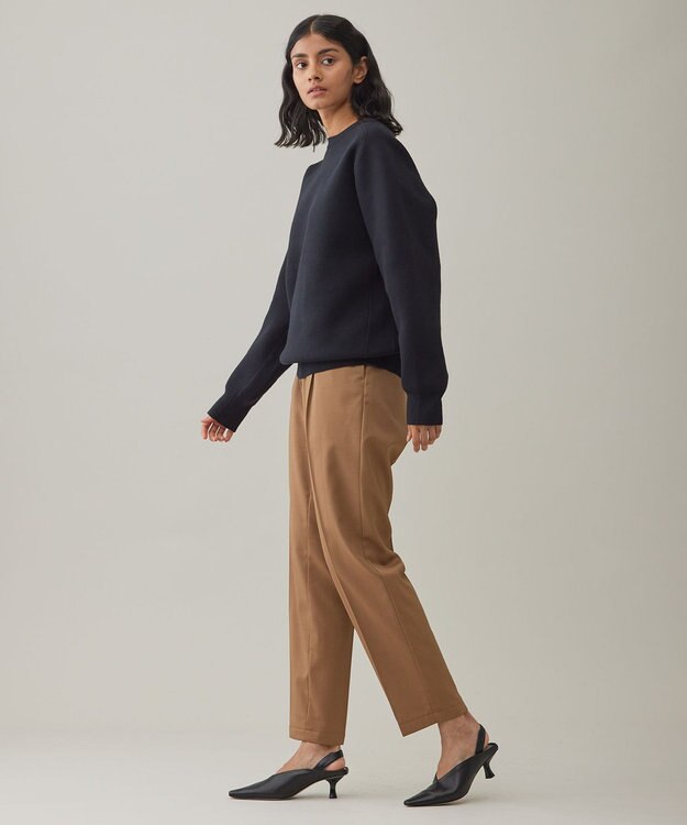 UNFILO MENS 【新色追加】スウェットライク クルーニット [24年秋冬商品] ブラック