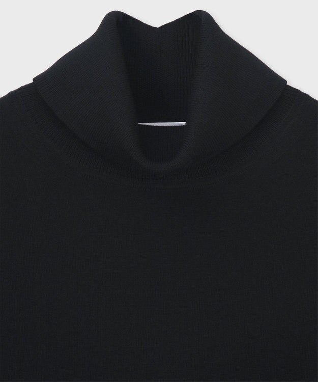 Paul Smith ドレープウール ストライプ タートルネック ニット ブラック