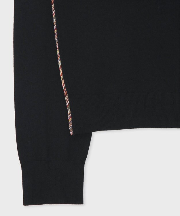 Paul Smith ドレープウール ストライプ タートルネック ニット ブラック