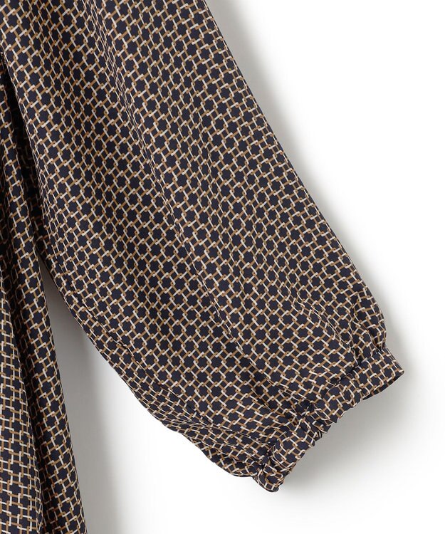 23区 S 【洗える】スクエアチェーンプリント ワンピース キャメル系