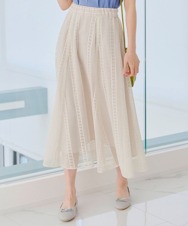 Tiaclasse ラインレーススカート オフホワイト
