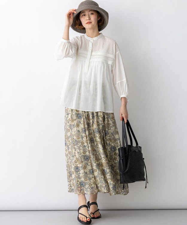 23区 ペーパーブレード エッジアップ ハット ライトグレー系