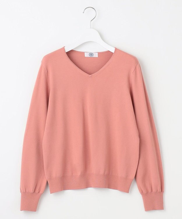 J.PRESS LADIES L 【洗える】PRINCE Vネック ニット ピンク系