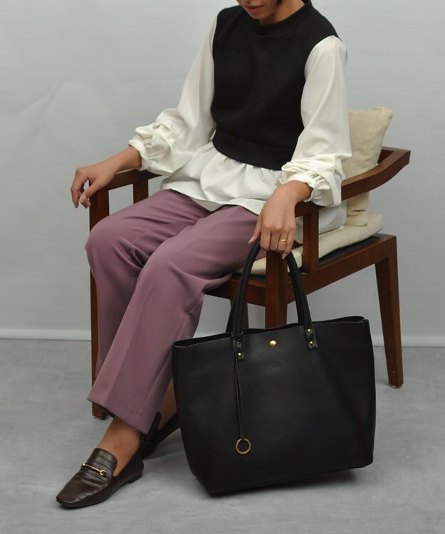 UNBILLION 【テレビ ドラマ着用アイテム】Otias シュリンクレザートートバッグ ブラック