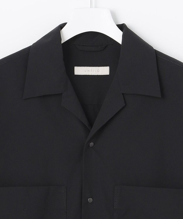 UNFILO MENS FINE MOVE オープンカラーシャツ [23年春夏商品] ブラック