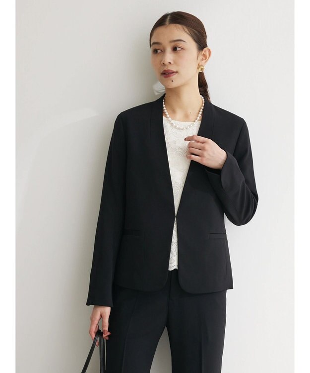 Green Parks ｅｆ－ｄｅ　ストレッチツイルカラーレスジャケット Black