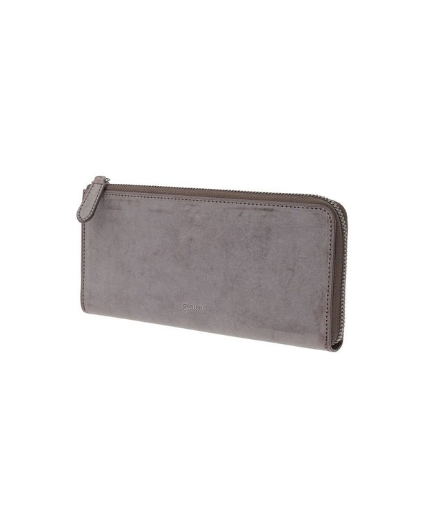 genten プレッソ L字ファスナー長財布 ダークブラウン