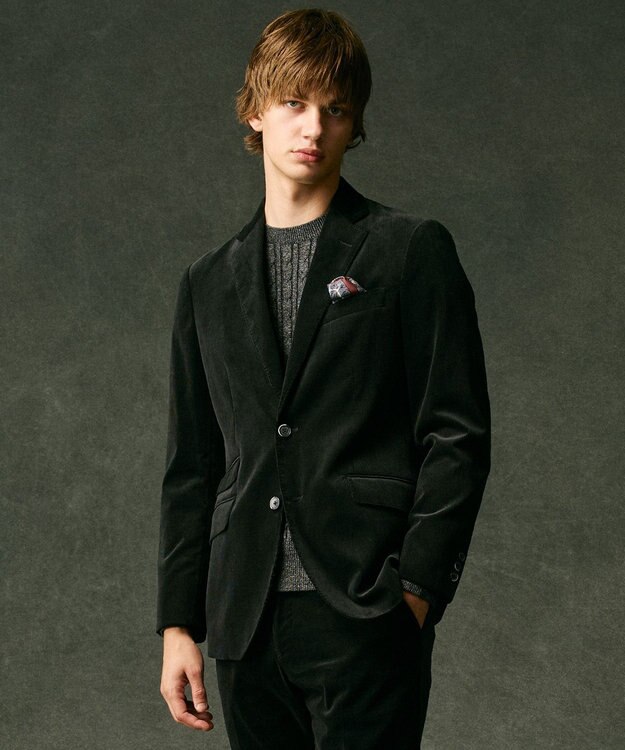 JOSEPH ABBOUD 【JAPANファブリック/オーガニックコットン】ソフトコーデュロイ ジャケット ブラック系