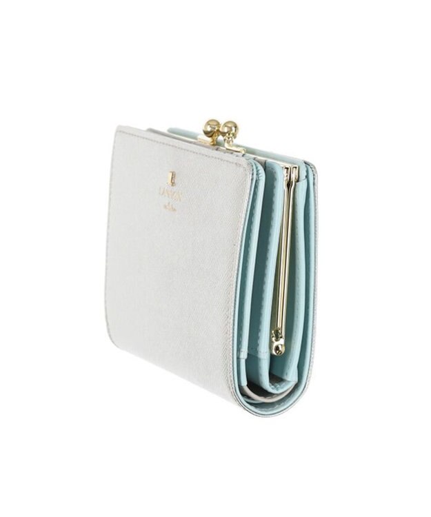 LANVIN en Bleu リュクサンブールブリエ 口金二つ折り財布 シルバー