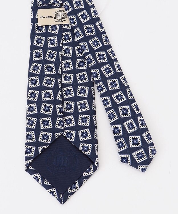J.PRESS MEN スクエア小紋プリント ネクタイ ネイビー系5