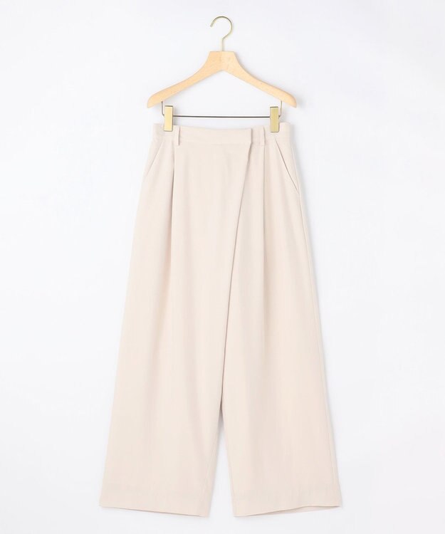組曲 【先行予約】スムースクロス ラップ見えワイドパンツ アイボリー系