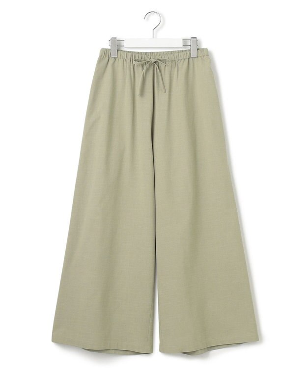 J.PRESS YORK STREET 【WOMEN】リネンライクリラックス ワイドパンツ ライトグリーン系