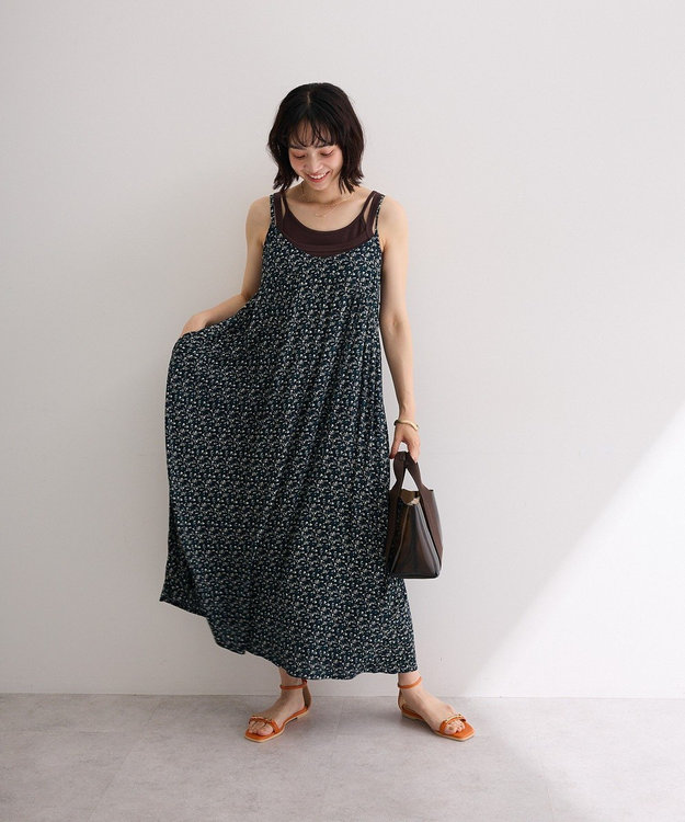 Green Parks レーヨンクレープキャミワンピース Navy