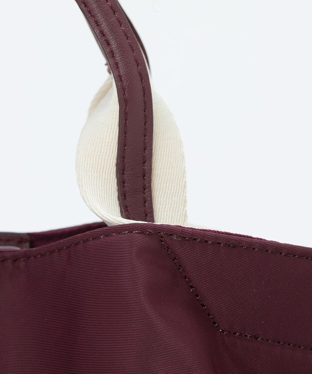 TOPKAPI 【TREASURE TOPKAPI】】ストライプハンドル ナイロン 2way ミニ トートバッグ ボルドー
