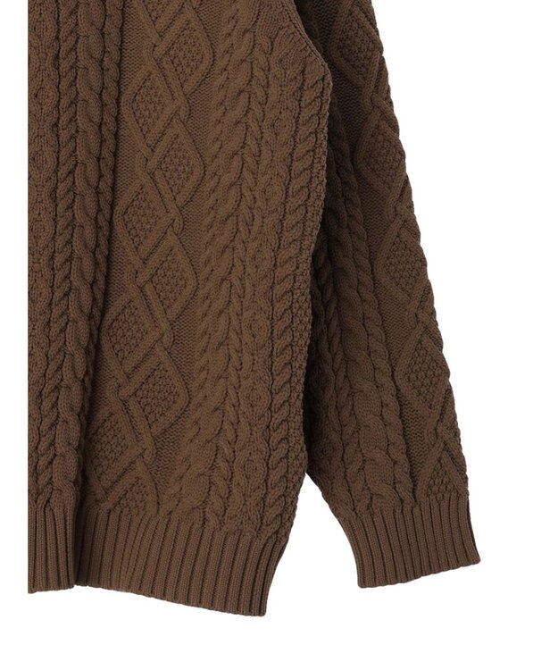 CRAFT STANDARD BOUTIQUE リサイクルポリエステルケーブルカーディガン Brown