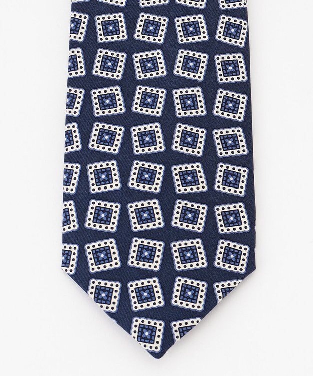 J.PRESS MEN スクエア小紋プリント ネクタイ ネイビー系5