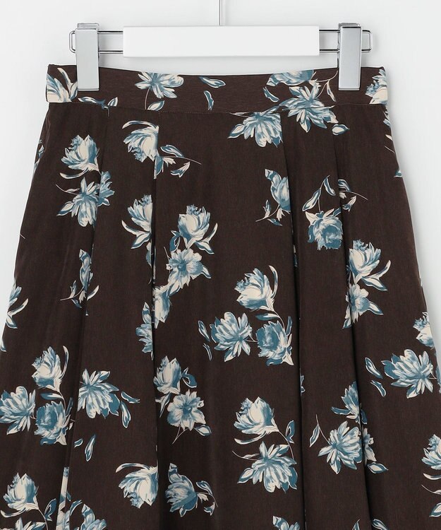 ANY SIS フラワータック スカート ブラウン系