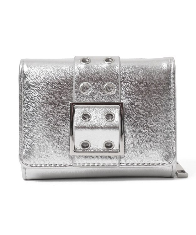 WEGO ハトメベルトフラップウォレット シルバー