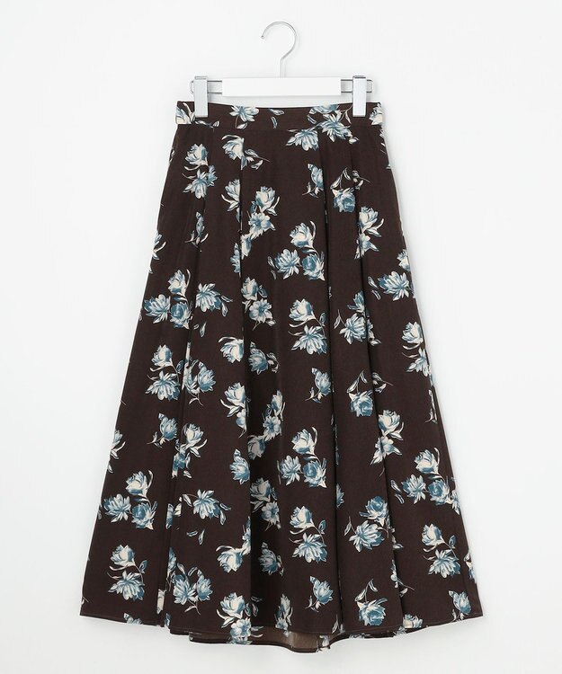 ANY SIS フラワータック スカート ブラウン系