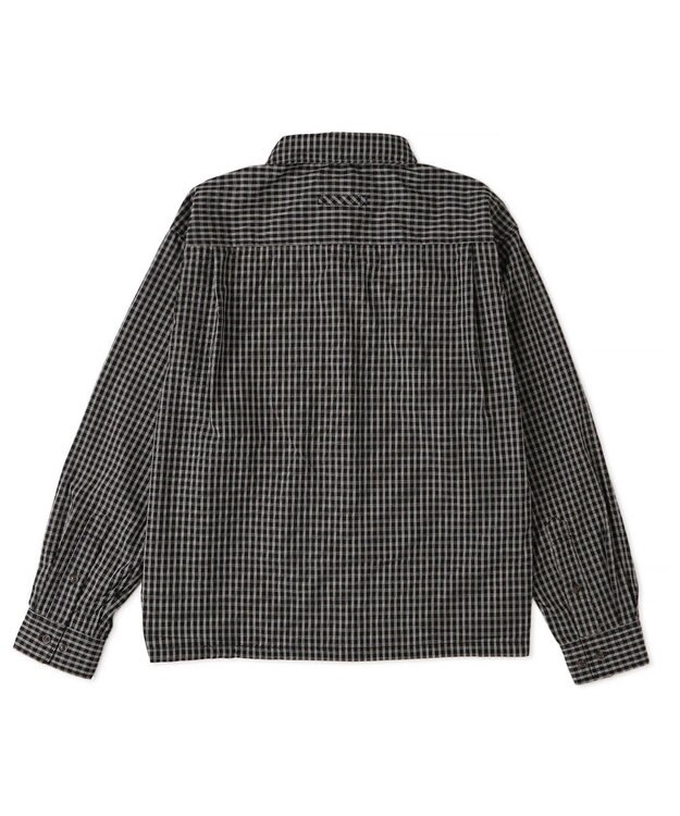 WEGO ミニマムチェックショートシャツ（LS） ブラックチェック1