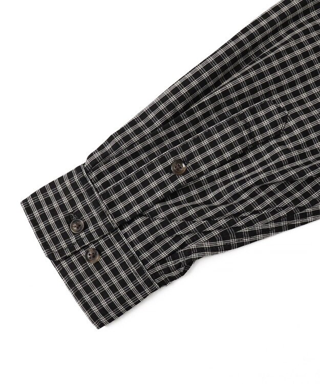 WEGO ミニマムチェックショートシャツ（LS） ブラックチェック1
