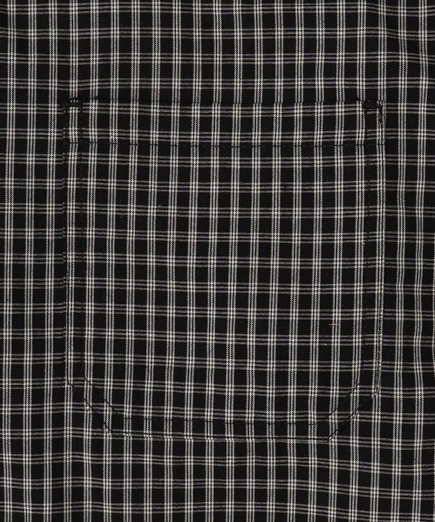 WEGO ミニマムチェックショートシャツ（LS） ブラックチェック1